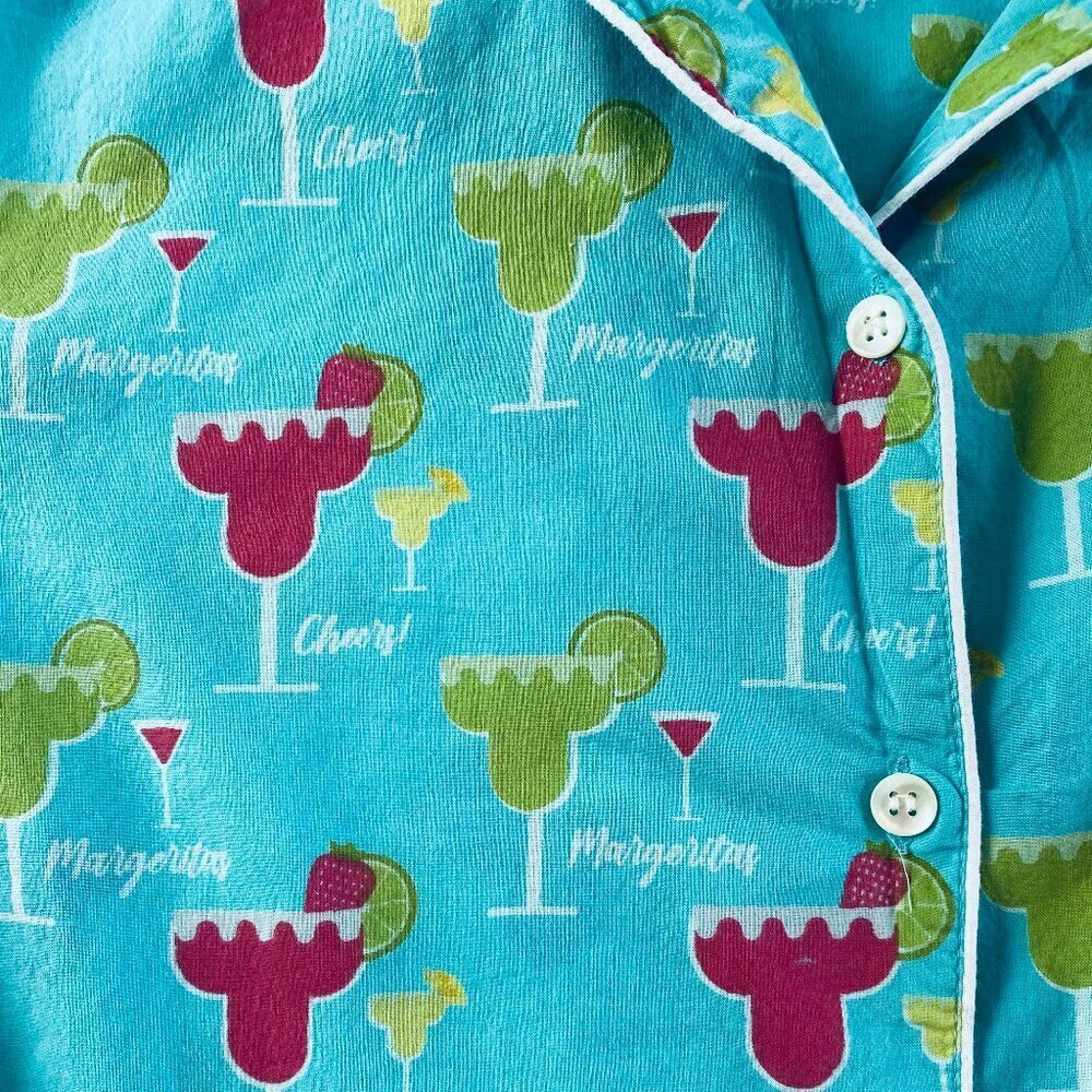 Mahogany Margarita pajama set Medium blue red cotton - Picture 8 of 16